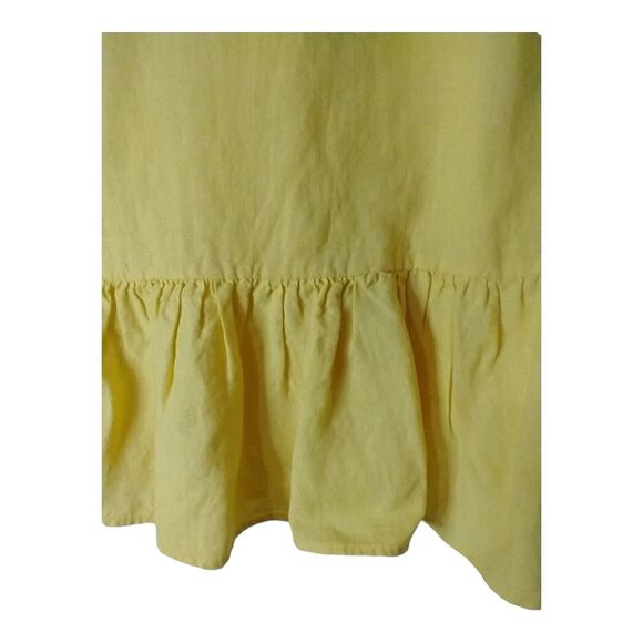 Masai Copenhagen Idana Linen Button-Up Yellow Blouse Size Medium - Peplum Hem - Picture 7 of 9